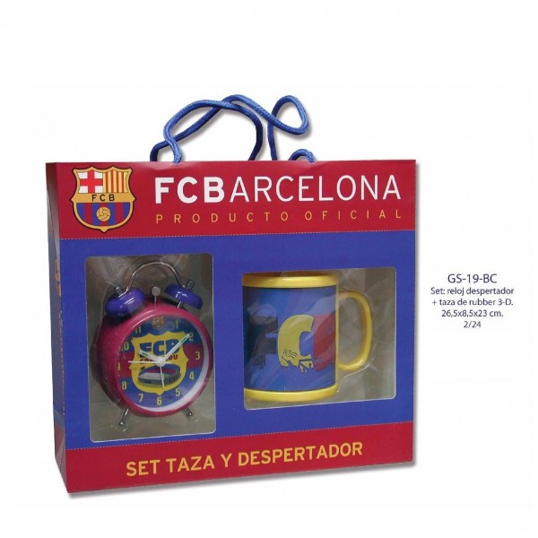 set regalo reloj + taza futbol club barcelona
