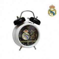 Reloj despertador Real Madrid blanco 12x9x4 cm.